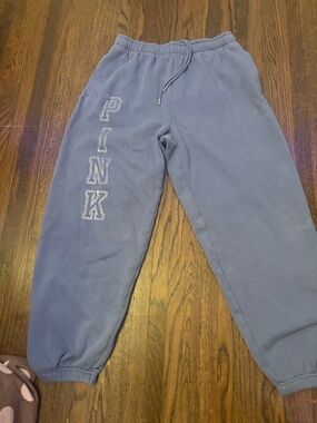 PINK Victoria's Secret Lavender-Blue Rhinestone Logo Joggers